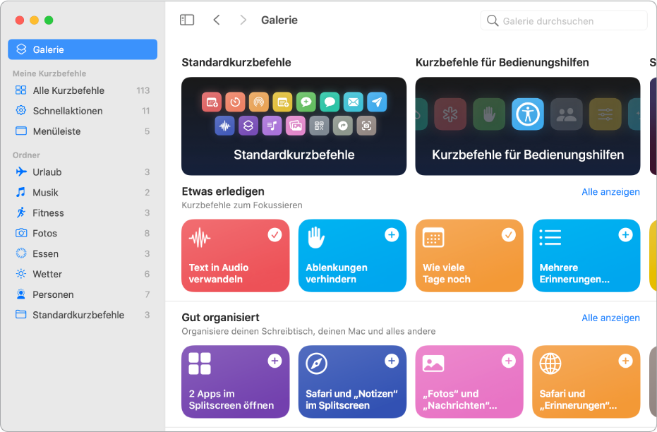 Kurzbefehle In Der Galerie Auf Dem Mac Apple Support De