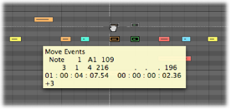 Figure. Note events in Piano Roll Editor with help tag.