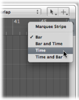 Figure. Bar and Time display settings pop-up menu.