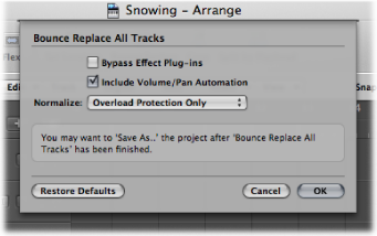 Figure. Bounce-Replace All Tracks dialog.
