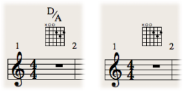Figure. Showing chord name on chord grid symbol being hidden.