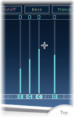 Figure. Tap display, showing aligned tap values.