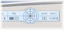 Figure. Tap parameter bar, showing the surround panner.