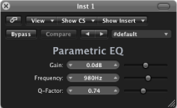 Figure. Parametric EQ window.