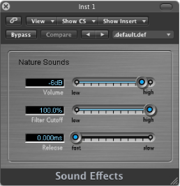 Figure. Sound Effects window.