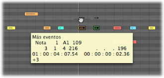 Figure. Note events in Piano Roll Editor with help tag.