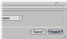 Figure. Import button in the Import dialog.