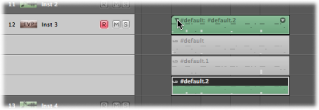 Figure. Open take folder with multiple MIDI recordings in the Arrange area.
