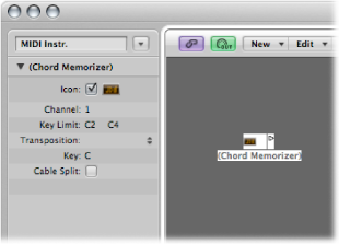 Figure. Chord memorizer object and its parameter box.