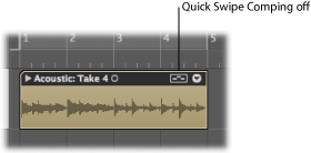 Figure. Audio take folder not in Quick Swipe Comping editing mode.