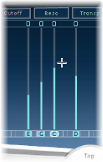Figure. Tap display, showing aligned tap values.