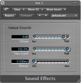 Figure. Sound Effects window.