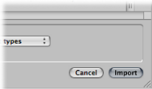 Figure. Import button in the Import dialog.