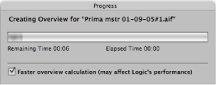 Figure. Progress dialog showing calculation of the waveform overview.