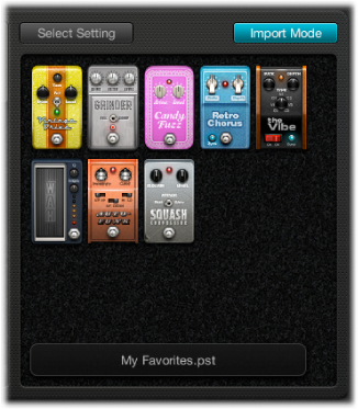 Figure. Pedal Browser in import mode.
