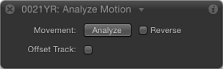 Figure. HUD showing Analyze Motion behavior parameters.