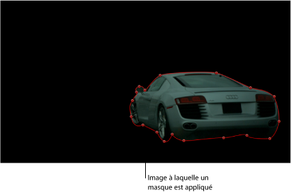 Figure. Canvas window showing a masked car ready to be rotoscoped.