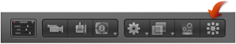 Figure. Arrow pointing to the Replicate button in the toolbar.