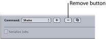 Figure. Remove button in Apple Qmaster window.