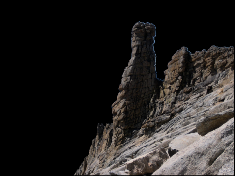 Figure. Image showing a black overlay appearing over the area of the image the adjustment was not brushed on, revealing the area of the image the adjustment was brushed on.