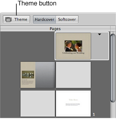 Figure. Theme button in the Book Layout Editor.