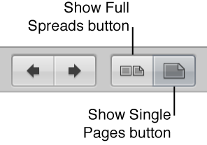 Show Full Spreads and Show Single Pages buttons