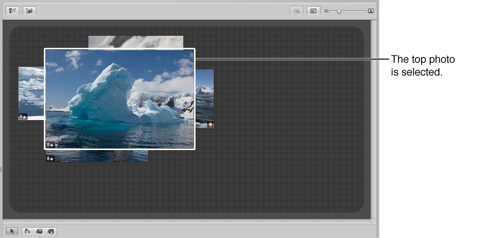 Figure. Light Table showing a selected image covering other images.