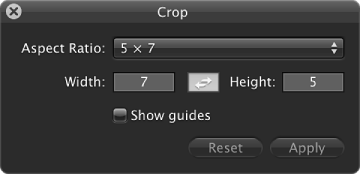 Figure. Controls in the Crop HUD.