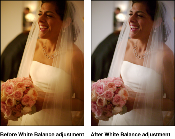 Figure. Image before and after a White Balance adjustment.