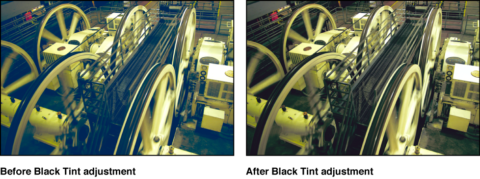 Figure. Image before and after a Black Tint adjustment.