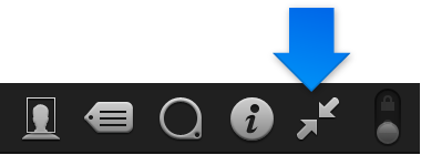 Figure. Exit Full Screen button in the Full Screen view toolbar.
