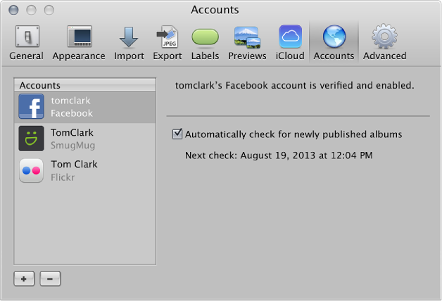 Figure. Controls in the Web preference pane.