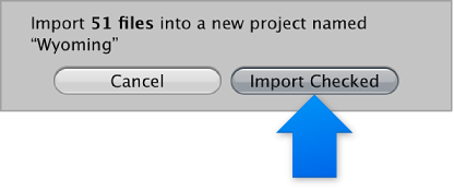 Figure. Import Checked button in the Import browser.
