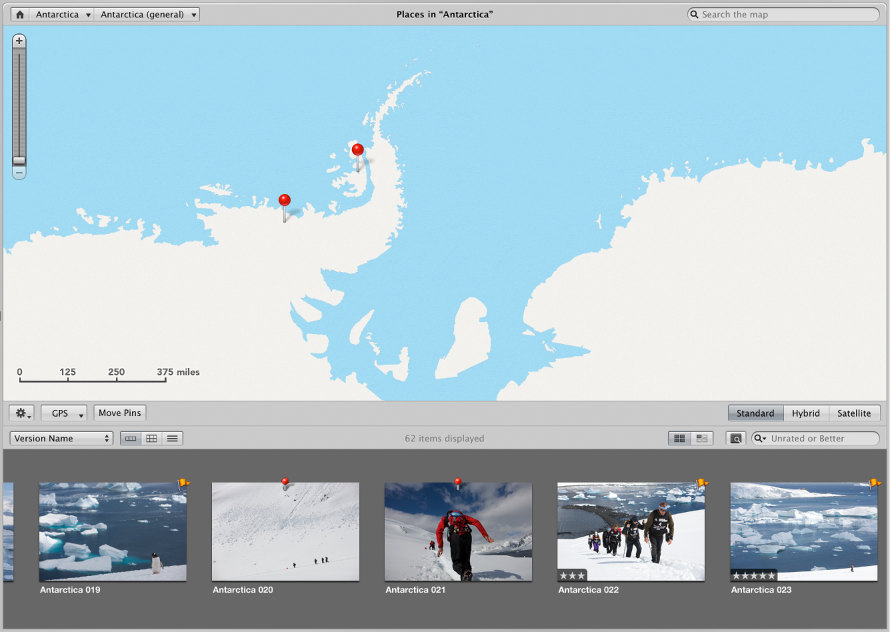 Figure. Places view showing an image being dragged from the Browser to the map.