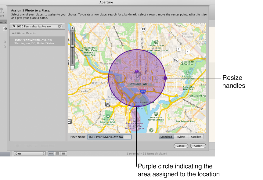 Figure. Places button in the toolbar.