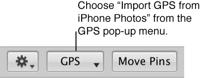 Figure. GPS pop-up menu in Places view.