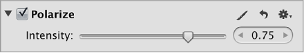 Figure. Controls in the Polarize area of the Adjustments inspector.