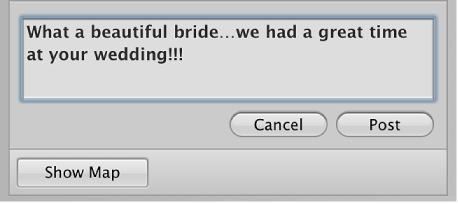 Shared photo stream Comment field