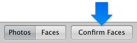 Figure. Confirm Faces button in the Faces browser.