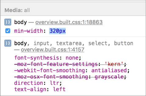 This screenshot shows how to edit CSS values.