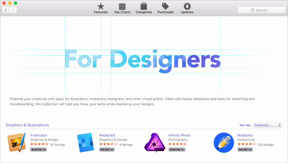 A visualização de destaque na App Store.