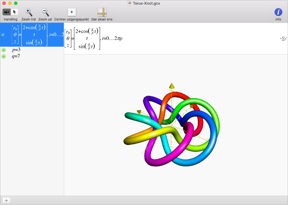 En torus knot 3D-graf.