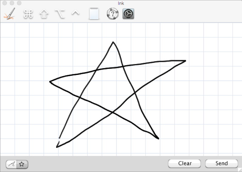 Il disegno di una stella sul taccuino di Ink.