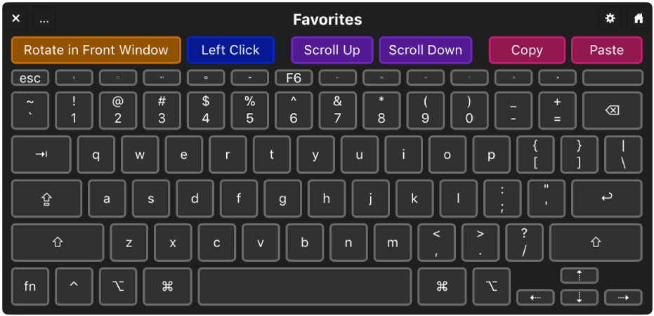 An example of a custom panel for Switch Control.