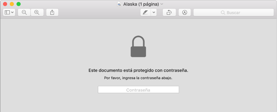 Un archivo PDF protegido con contraseña.