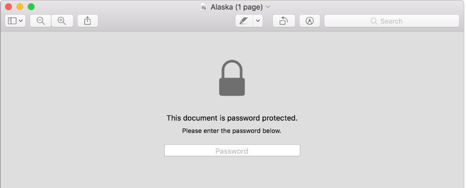 En lösenordsskyddad PDF.