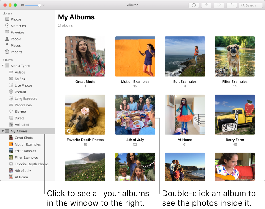 What are albums in Photos on Mac? - Apple Support