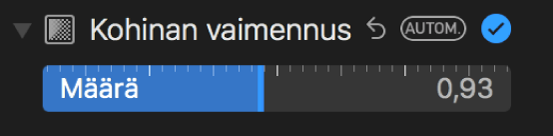 Kohinanvaimennus-säädin Säädöt-osiossa.