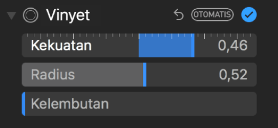 Kontrol Vinyet di panel Sesuaikan.