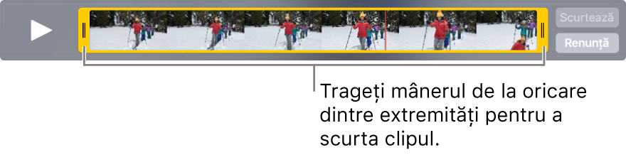 Mânere de scurtare galbene într-un clip video